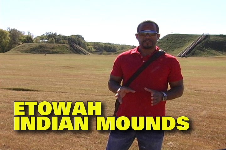 Darrell Lee standing in front of one of the Etowah Indian Mounds